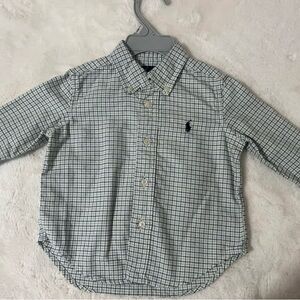 Kids Polo Ralph Lauren Boy Checkered Button-Down Shirt size 18 months